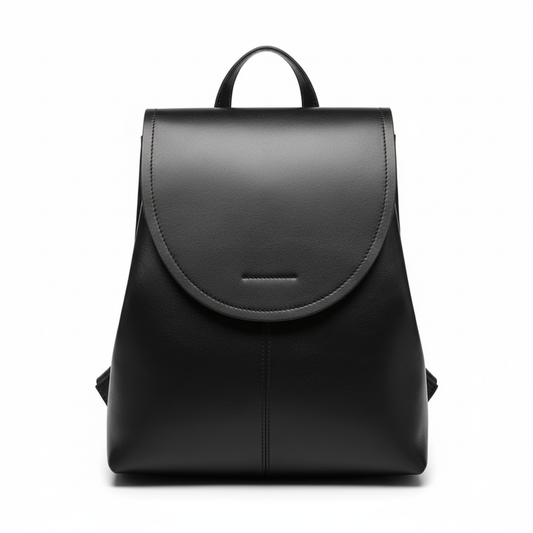 Black leather backpack