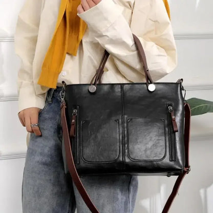 Lukarex – Women’s Vintage PU Leather Shoulder Bag with Adjustable Crossbody Strap