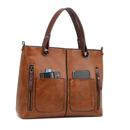 Lukarex – Women’s Vintage PU Leather Shoulder Bag with Adjustable Crossbody Strap